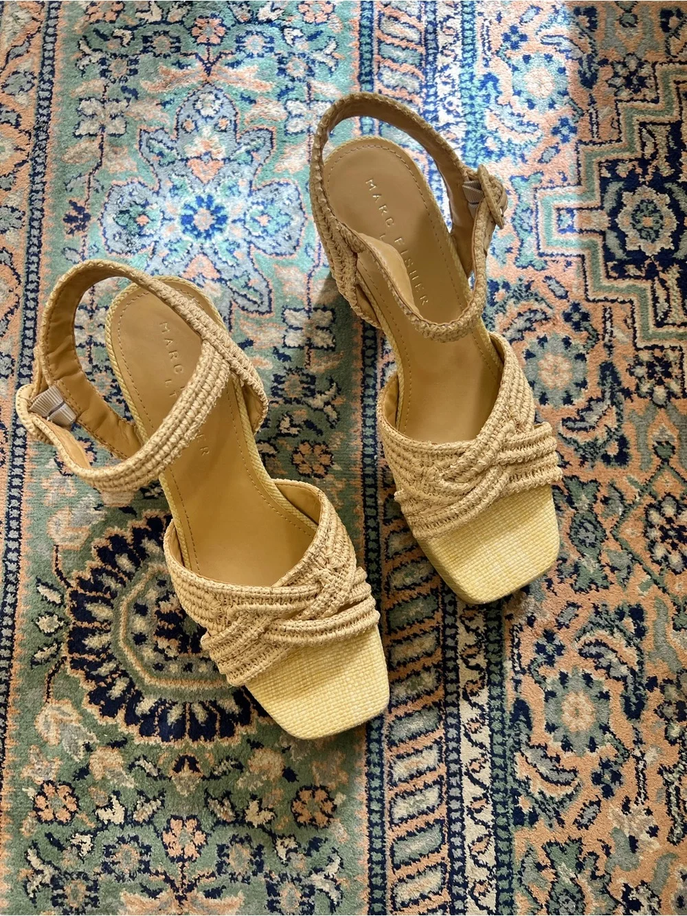 Marc Fisher Braided Platform Block Heel Sandals